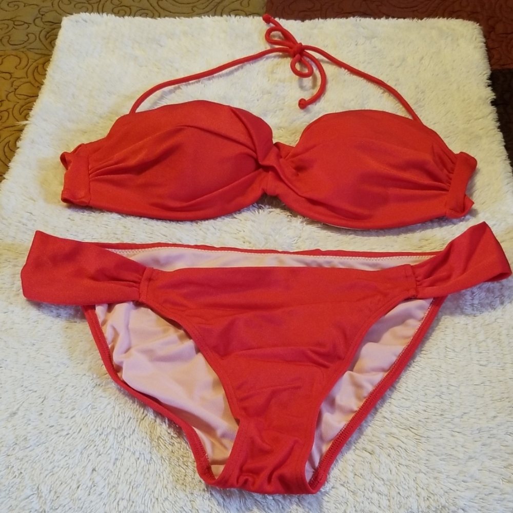 Victorias Secret red shimmer bikini